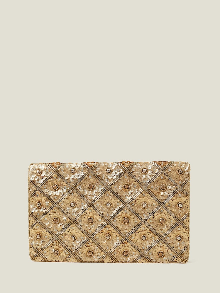 Accessorize Tianna Metallic verzierte Clutch-Tasche - Bild 1 von 4 Accessorize Tianna Metallic verzierte Clutch-Tasche - Bild 1 von 4