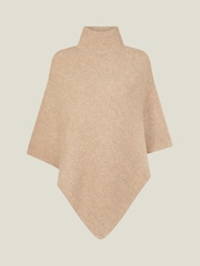 Accessorize Natural High Neck Rib Knit Poncho - Image 2 of 2