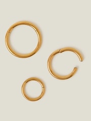 Accessorize 14ct Surgical Steel Hoops 3 Pack - Slika 1 iz 2
