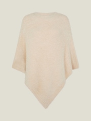 Accessorize Natural Fuzzy Knit Poncho - Image 1 of 2
