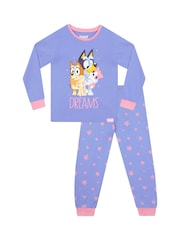 Character Purple Bluey And Bingo 100% Cotton Pyjamas - Image 1 of 10