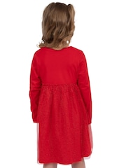Character Red Bluey And Bingo Glitter Christmas 100% Cotton Dress - Image 2 of 9