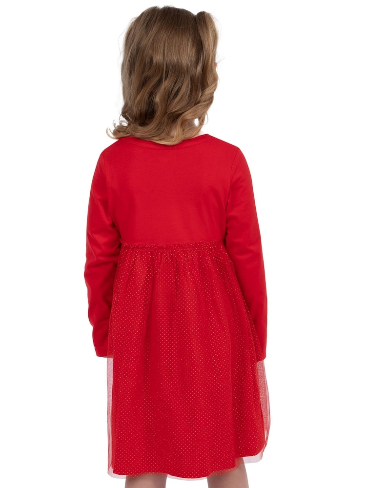 Character Red Bluey And Bingo Glitter Christmas 100% Cotton Dress - Image 2 of 9
