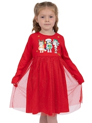 Character Red Bluey And Bingo Glitter Christmas 100% Cotton Dress - Image 4 of 9