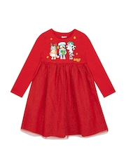 Character Red Bluey And Bingo Glitter Christmas 100% Cotton Dress - Image 5 of 9