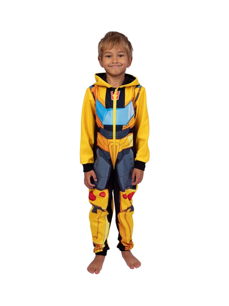 Character Yellow Transforrmers Bumblebee Onesie With 3D Horns - Image 2 of 11 Character Yellow Transforrmers Bumblebee Onesie With 3D Horns - Image 2 of 11
