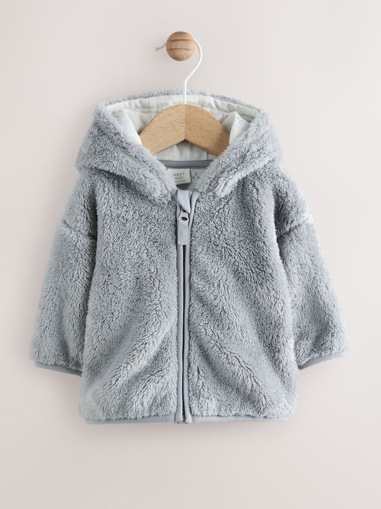Grey Fleece Baby Zip Jacket - Image 1 of 7 Grey Fleece Baby Zip Jacket - Image 1 of 7
