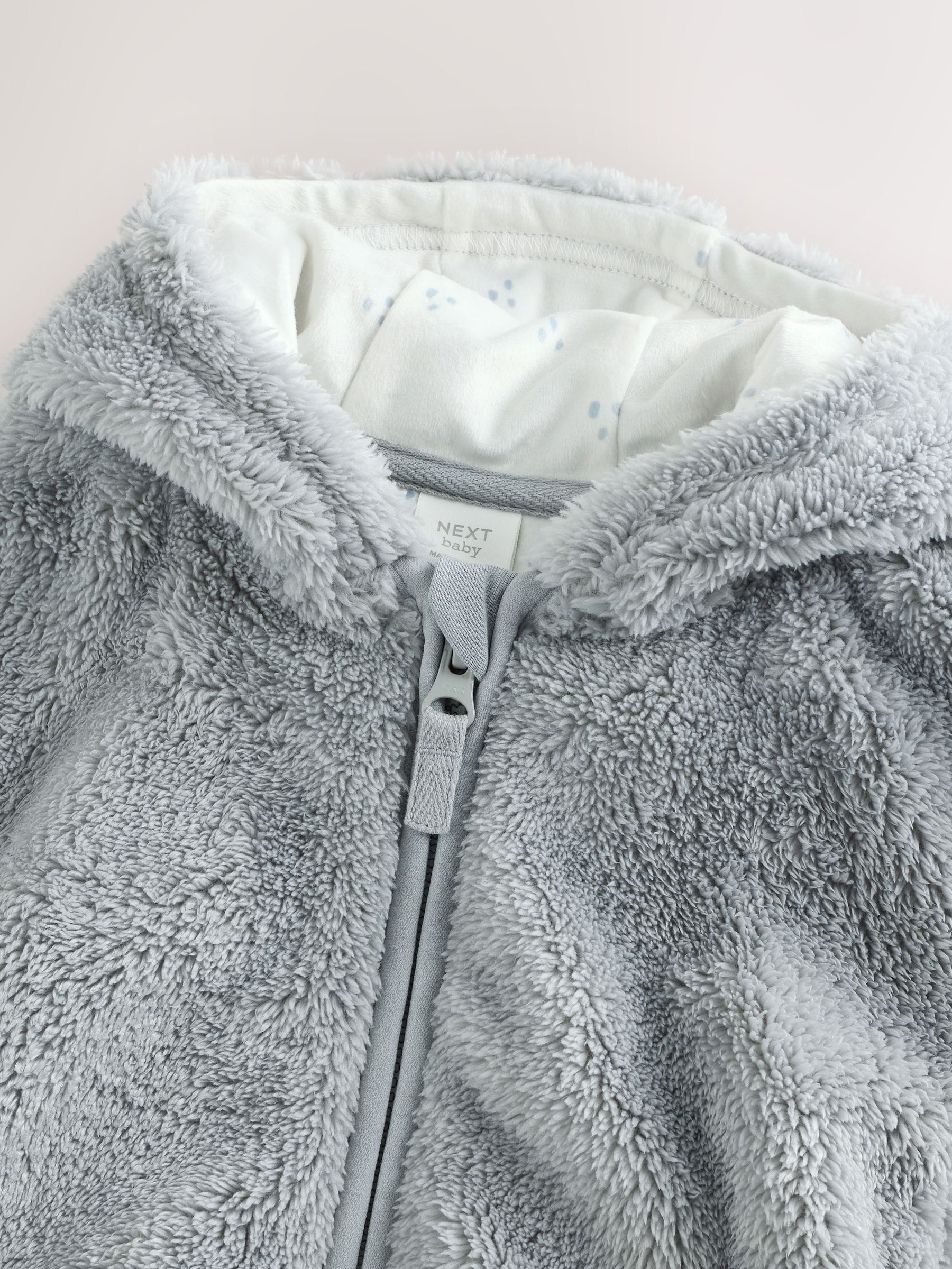 Buy Grey Fleece Baby Zip Jacket from Next Romania