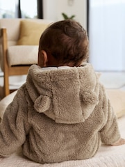 Mink Brown Fleece Baby Pramsuit - Image 2 of 12