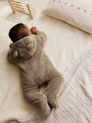 Mink Brown Fleece Baby Pramsuit - Image 3 of 12