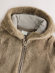 Mink Brown Fleece Baby Pramsuit - Image 9 of 12