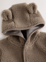 Mink Brown Baby Borg Hooded Jacket - Image 4 of 8