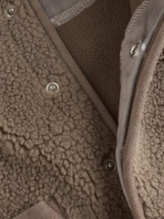 Mink Brown Baby Borg Hooded Jacket - Image 8 of 8
