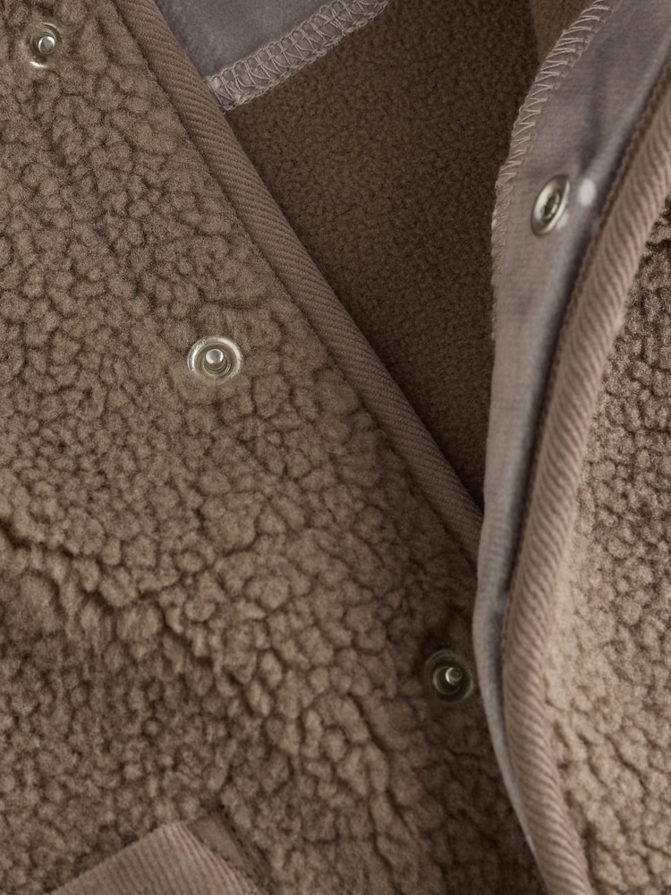 Mink Brown Baby Borg Hooded Jacket - Image 8 of 8
