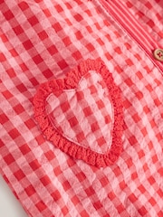 Red/ Pink Gingham Baby Dungarees and Bodysuit 2 Piece Set (0mths-2yrs) - Image 6 of 10
