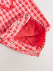 Red/ Pink Gingham Baby Dungarees and Bodysuit 2 Piece Set (0mths-2yrs) - Image 8 of 10