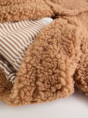 Brown Baby Borg Hooded Pramsuit - Image 10 of 10