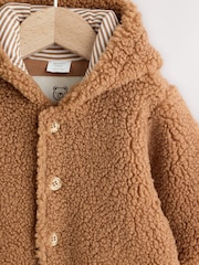 Brown Baby Borg Hooded Pramsuit - Image 4 of 10