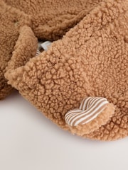 Brown Baby Borg Hooded Pramsuit - Image 7 of 10