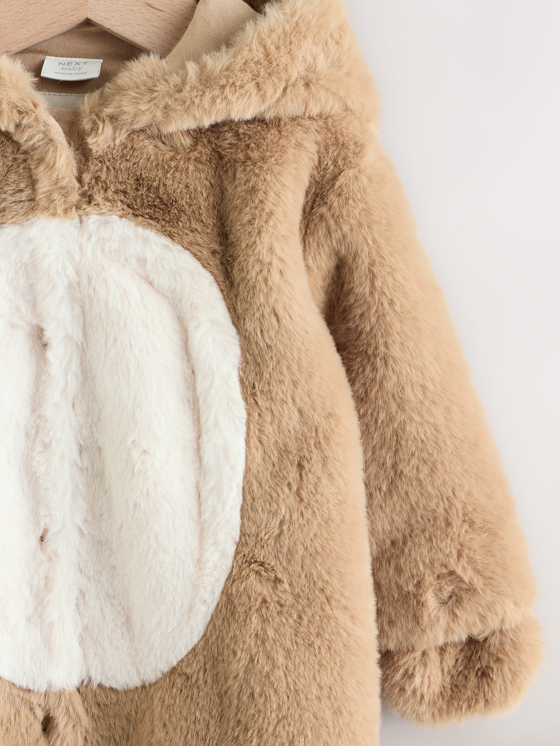 Buy Brown Bear Faux Fur Hooded Baby Pramsuit from Next USA