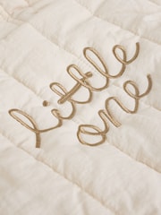 Ecru Little One Back Slogan Quilted Nylon Slogan Pramsuit - Image 10 of 10
