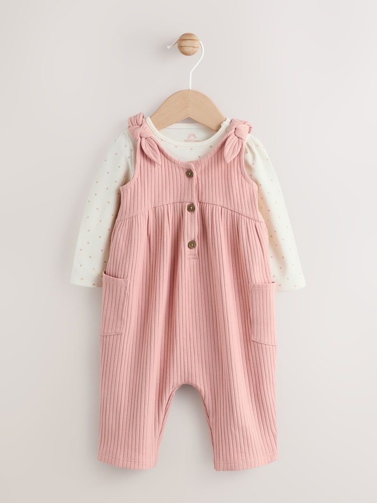 Pink Baby Jersey Dungarees (0mths-2yrs) - Image 1 of 14