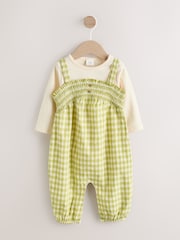 Green Gingham Baby Dungarees and Bodysuit 2 Piece Set (0mths-2yrs) - Image 1 of 8