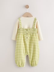 Green Gingham Baby Dungarees and Bodysuit 2 Piece Set (0mths-2yrs) - Image 3 of 8