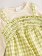 Green Gingham Baby Dungarees and Bodysuit 2 Piece Set (0mths-2yrs) - Image 5 of 8