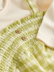 Green Gingham Baby Dungarees and Bodysuit 2 Piece Set (0mths-2yrs) - Image 6 of 8