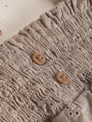 Neutral Broderie Baby Dungarees and Bodysuit 2 Piece Set (0mths-2yrs) - Image 1 of 7