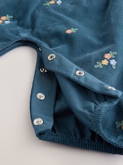Navy Embroidered Baby Print Long Sleeve Bodysuit and Cord Dungarees 2 Piece Set (0mths-2yrs) - Image 10 of 10