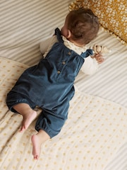 Navy Embroidered Baby Print Long Sleeve Bodysuit and Cord Dungarees 2 Piece Set (0mths-2yrs) - Image 4 of 10