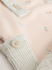Salbeigrün - Langärmeliger Baby-Print-Body und Cord-Latzhose, 2-teiliges Set (0M.–2J.) - Bild 10 von 14
