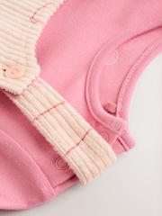 Cream / Pink Character Dungaree and Bodysuit Two Piece Baby Set (0mths-3yrs) - Image 5 of 15