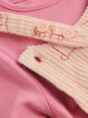 Cream / Pink Character Dungaree and Bodysuit Two Piece Baby Set (0mths-3yrs) - Image 7 of 15