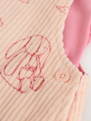Cream / Pink Character Dungaree and Bodysuit Two Piece Baby Set (0mths-3yrs) - Image 9 of 15