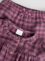 Purple Gingham Baby Woven Long Sleeve Tops and Trousers 2 Piece Set (0mths-2yrs) - Image 11 of 15