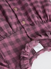 Purple Gingham Baby Woven Long Sleeve Tops and Trousers 2 Piece Set (0mths-2yrs) - Image 12 of 15