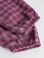 Purple Gingham Baby Woven Long Sleeve Tops and Trousers 2 Piece Set (0mths-2yrs) - Image 15 of 15
