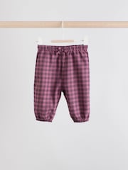 Purple Gingham Baby Woven Long Sleeve Tops and Trousers 2 Piece Set (0mths-2yrs) - Image 6 of 15