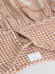 Rust Brown Gingham Baby Woven Long Sleeve Top and Trousers 2 Piece Set (0mths-2yrs) - Image 12 of 15
