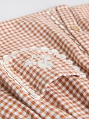Rust Brown Gingham Baby Woven Long Sleeve Top and Trousers 2 Piece Set (0mths-2yrs) - Image 14 of 15