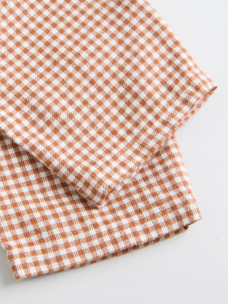 Rust Brown Gingham Baby Woven Long Sleeve Top and Trousers 2 Piece Set (0mths-2yrs) - Image 15 of 15 Rust Brown Gingham Baby Woven Long Sleeve Top and Trousers 2 Piece Set (0mths-2yrs) - Image 15 of 15