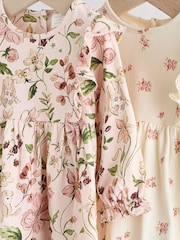 Pink Floral/ Cream Ditsy Baby Jersey Dresses 2 Pack (0mths-2yrs) - Image 6 of 9