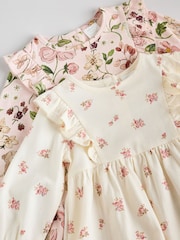 Pink Floral/ Cream Ditsy Baby Jersey Dresses 2 Pack (0mths-2yrs) - Image 7 of 9