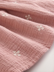 Pink Baby Embroidered Woven Long Sleeve Dress (0-18mths) - Image 9 of 9