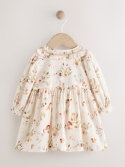 Cream Floral Print/ Character Collar Baby Dress (0-18mths) - Image 2 of 7