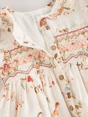 Cream Floral Print/ Character Collar Baby Dress (0-18mths) - Image 4 of 7