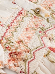 Cream Floral Print/ Character Collar Baby Dress (0-18mths) - Image 6 of 7